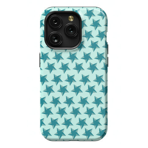 Teal Star Pattern Phone Case